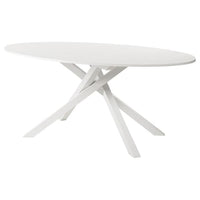 MARIEDAMM - Table, white/white stone effect, 180x100 cm - best price from Maltashopper.com 40556318