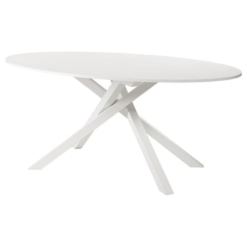 MARIEDAMM - Table, white/white stone effect, 180x100 cm