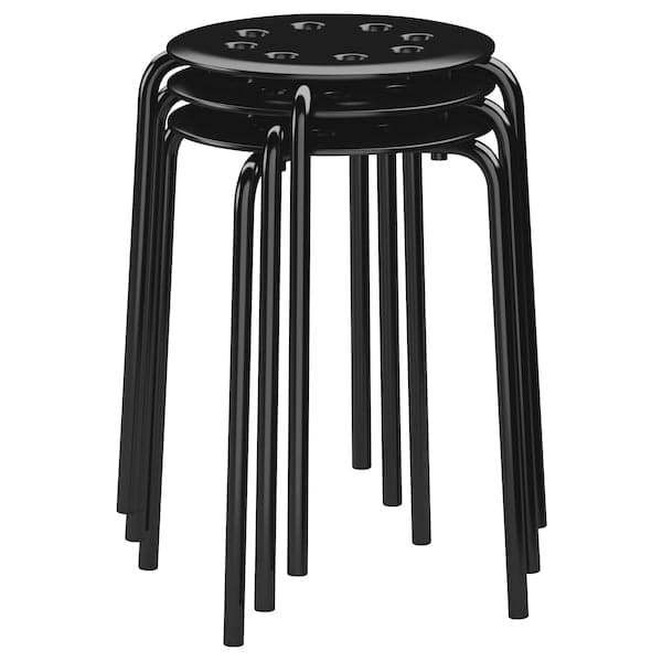 MARIUS - Stool, black, 45 cm - best price from Maltashopper.com 10135659