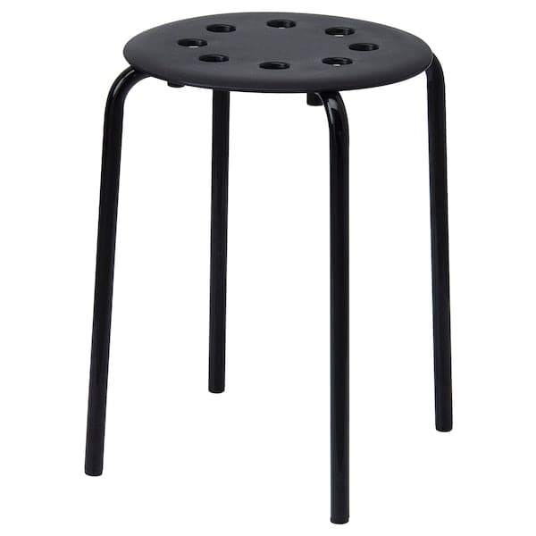 MARIUS - Stool, black, 45 cm