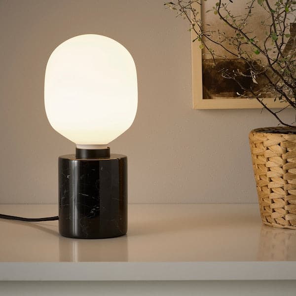 Ikea MARKFROST Table lamp - black marble ,