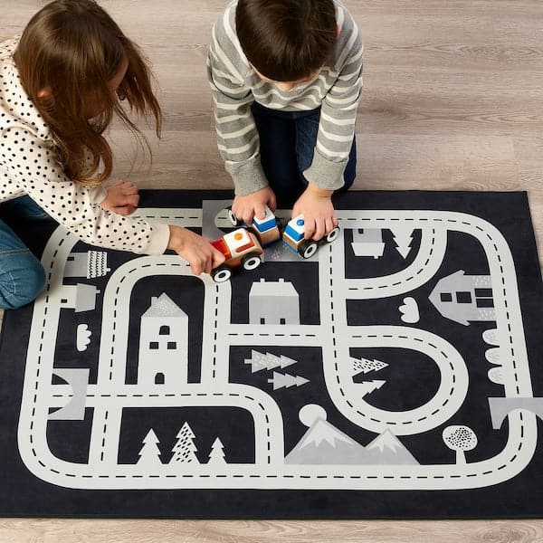 MARKKRYPARE - Rug, dark grey, 74x100 cm - best price from Maltashopper.com 20558573
