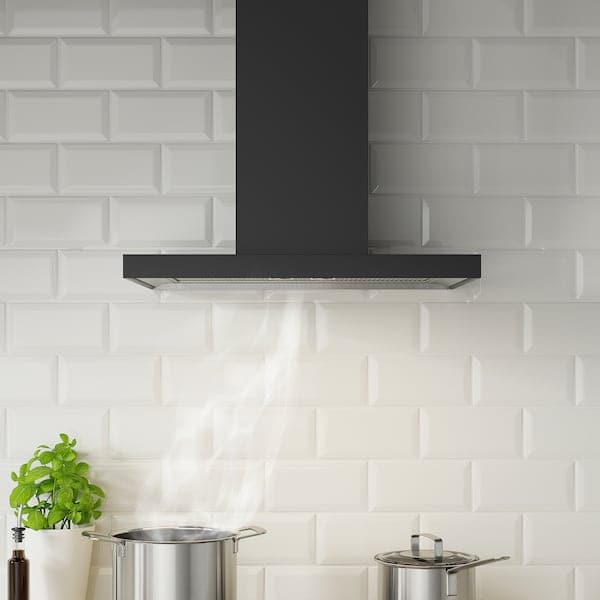 MATÄLSKARE Hood to be fixed to the wall - black 60 cm , 60 cm - best price from Maltashopper.com 10388977