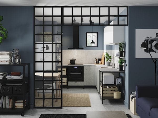 Ikea MATÄLSKARE Hood to be fixed to the wall - black 60 cm , 60 cm