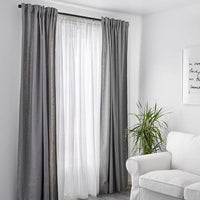 MATILDA Thin curtains, 1 pair - white 140x300 cm , 140x300 cm - best price from Maltashopper.com 50046048