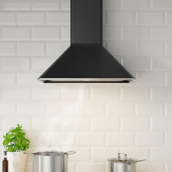 Ikea MATTRADITION Hood to be fixed to the wall - black 60 cm , 60 cm