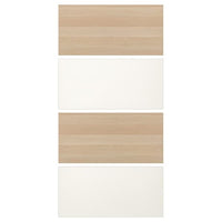 MEHAMN - 4 panels for sliding door frame, white stained oak effect/white, 100x201 cm - best price from Maltashopper.com 00421185