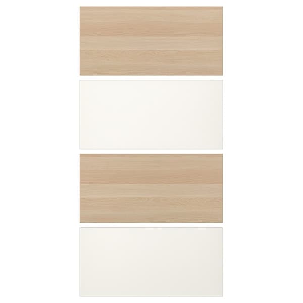 Ikea MEHAMN - 4 panels for sliding door frame, white stained oak effect/white, 100x201 cm