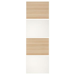 MEHAMN - 4 panels for sliding door frame, white stained oak effect/white, 75x236 cm - best price from Maltashopper.com 40421188