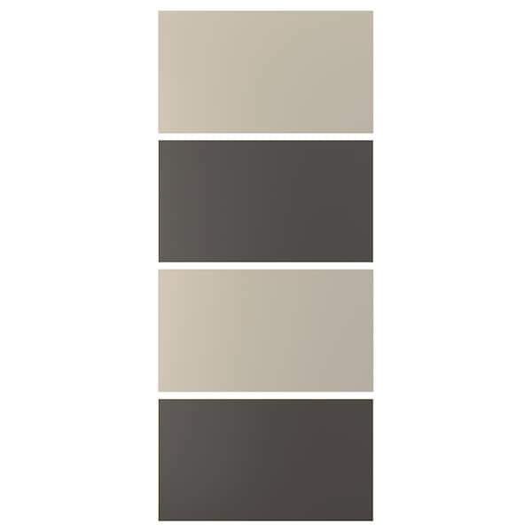 MEHAMN - 4 panels for sliding door frame, dark grey/beige, 100x236 cm - best price from Maltashopper.com 30510905