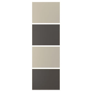 Ikea MEHAMN - 4 panels for sliding door frame, dark grey/grey-beige, 75x236 cm
