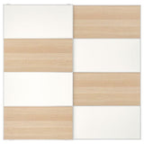 MEHAMN pair of sliding doors, double sided/white stained oak effect white, 200x201 cm