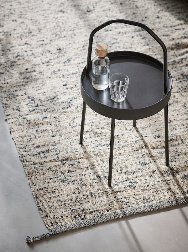 MELHOLT - Rug, flatwoven, handmade natural/dark blue, 133x195 cm - best price from Maltashopper.com 40408021