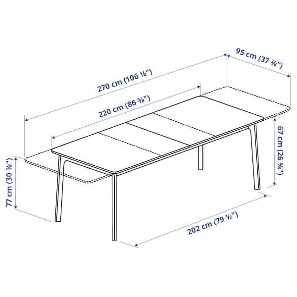 MELLANSEL - Extending table, oak veneer, , 220x95x77 cm - best price from Maltashopper.com 90468423
