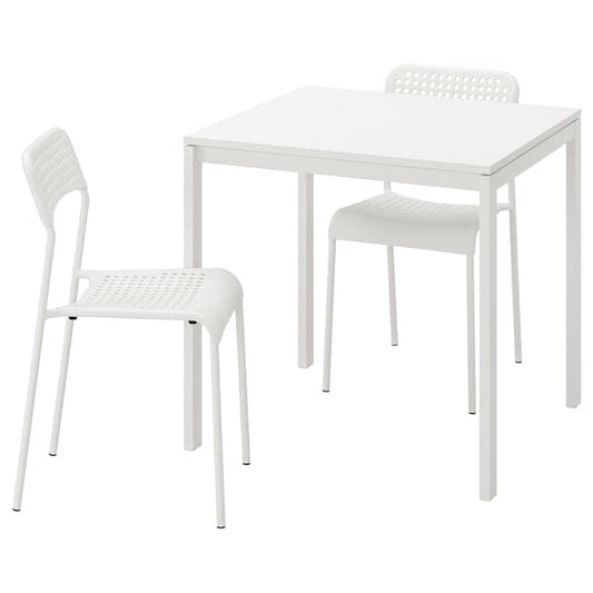 MELLTORP / ADDE - Table and 2 chairs, white, 75 cm - best price from Maltashopper.com 49011766
