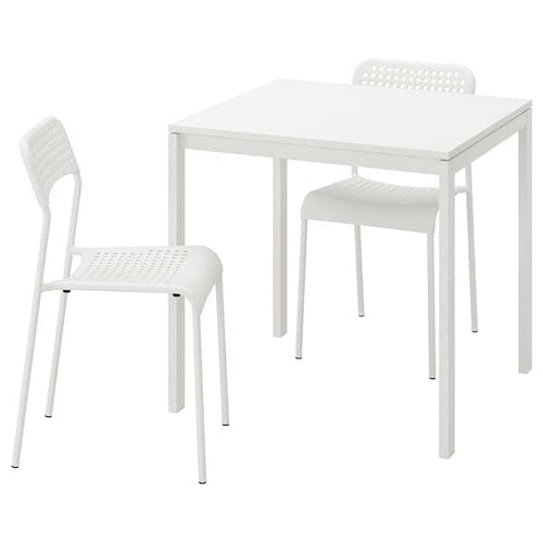 MELLTORP / ADDE - Table and 2 chairs, white, 75 cm