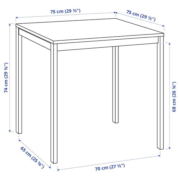 Ikea MELLTORP / GENESÖN - Table and 2 chairs, white white/metal blue, 75 cm