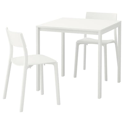 MELLTORP / JANINGE - Table and 2 chairs, white/white, 75 cm - best price from Maltashopper.com 99556482