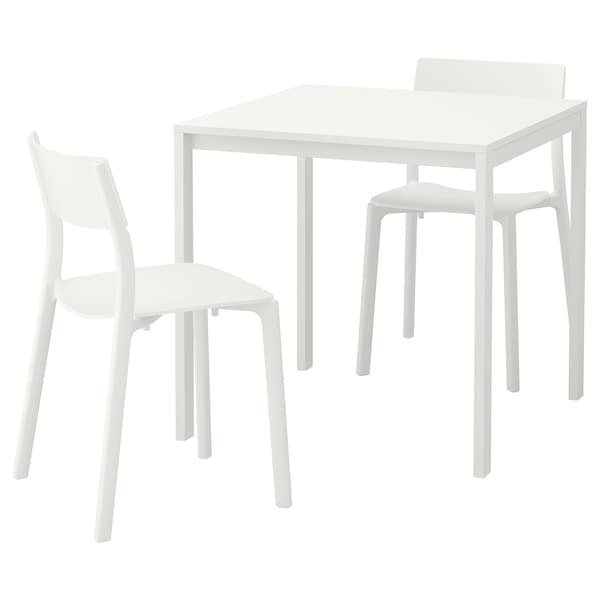 MELLTORP / JANINGE - Table and 2 chairs, white/white,