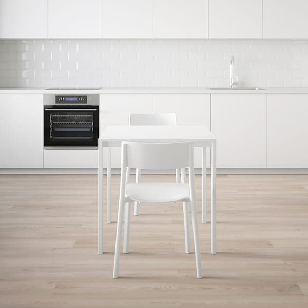 MELLTORP / JANINGE - Table and 2 chairs, white/white,