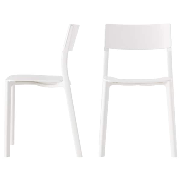 Ikea MELLTORP / JANINGE - Table and 4 chairs, white/white, 125 cm