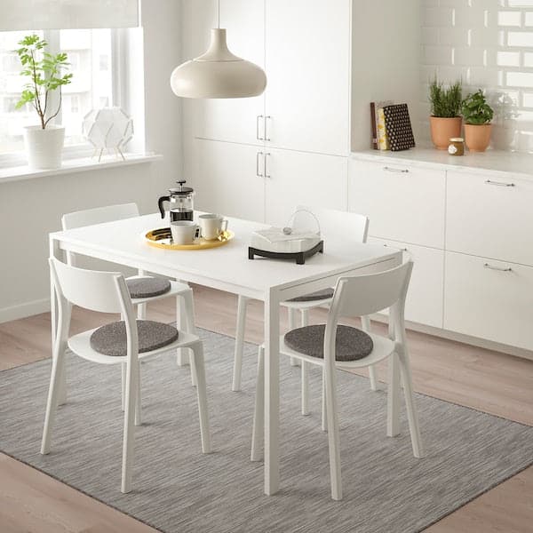 MELLTORP / JANINGE - Table and 4 chairs, white/white, 125 cm - best price from Maltashopper.com 59161487