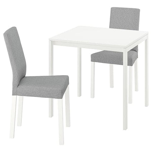 MELLTORP / KÄTTIL Table and 2 chairs - white/Knisa light grey 75 cm , 75 cm