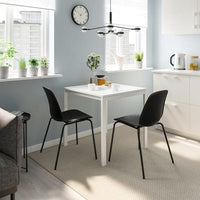 MELLTORP / LIDÅS - Table and 2 chairs, white white/black black, 75x75 cm - best price from Maltashopper.com 29509045