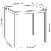 MELLTORP / MARIUS - Table and 2 stools, white/black, 75 cm - best price from Maltashopper.com 99011764