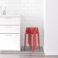 MELLTORP / MARIUS - Table and 2 stools, white/red, 75 cm - best price from Maltashopper.com 89012759