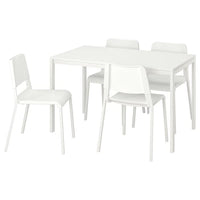 MELLTORP / TEODORES - Table and 4 chairs, white, 125 cm - best price from Maltashopper.com 29221256