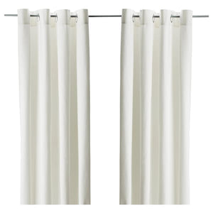 Ikea MERETE Semi-darkening curtains, 1 pair - white 145x300 cm , 145x300 cm