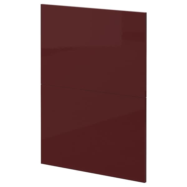 METOD - 2 fronts for dishwasher, Kallarp high-gloss/dark red-brown , 60 cm - best price from Maltashopper.com 59449762