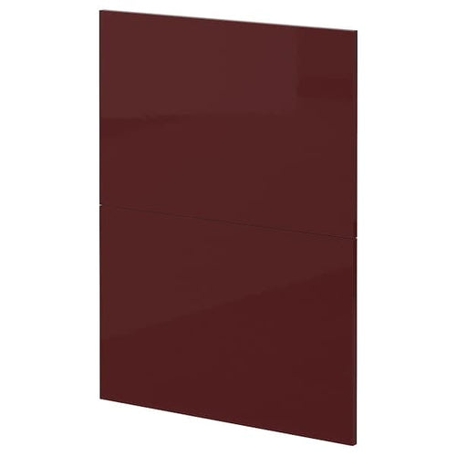 METOD - 2 fronts for dishwasher, Kallarp high-gloss/dark red-brown , 60 cm