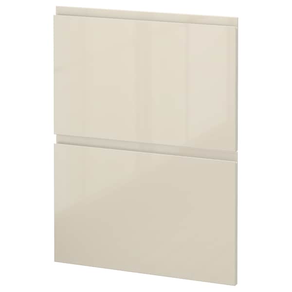 METOD - 2 fronts for dishwasher, Voxtorp high-gloss light beige, 60 cm - best price from Maltashopper.com 69449808