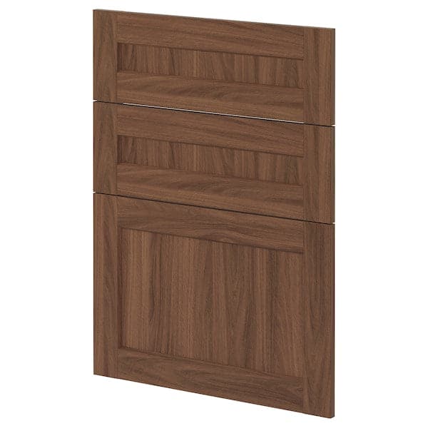 METOD - 3 fronts for dishwasher, Enköping brown/walnut effect, 60 cm