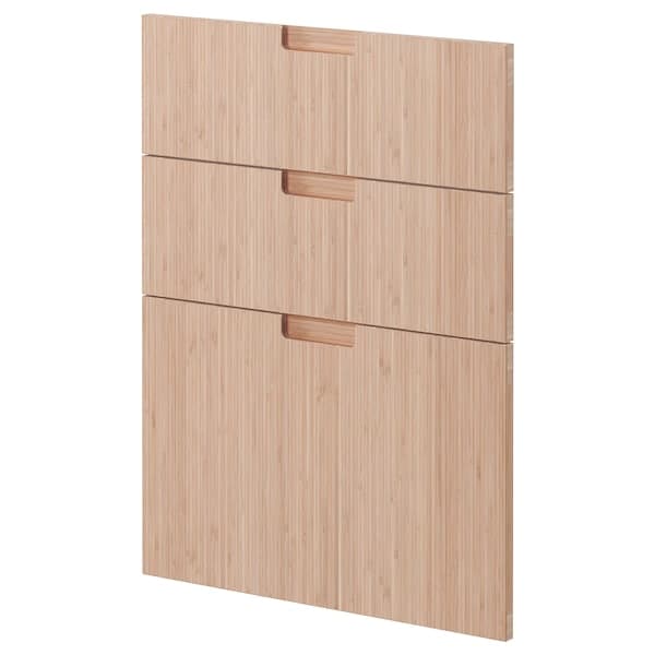 METOD - 3 fronts for dishwasher, Fröjered light bamboo, 60 cm