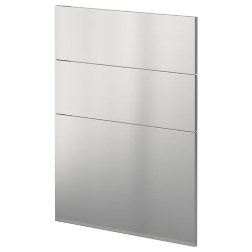 METOD - METOD 3 fronts for dishwasher, Vårsta stainless steel, 60 cm