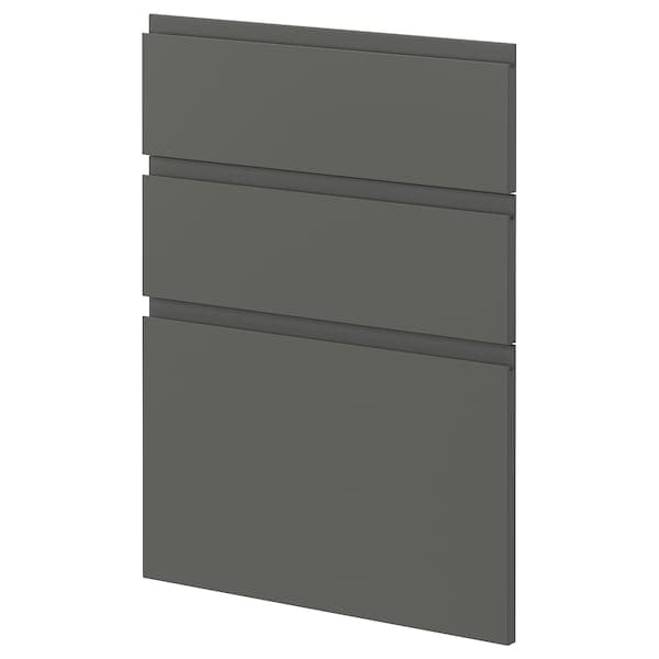 METOD - 3 fronts for dishwasher, Voxtorp dark grey , 60 cm - best price from Maltashopper.com 49449913