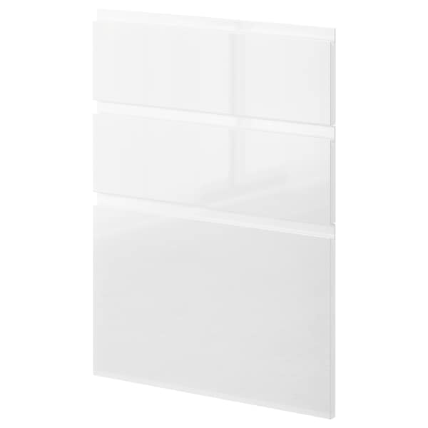 METOD - 3 fronts for dishwasher, Voxtorp high-gloss/white, 60 cm