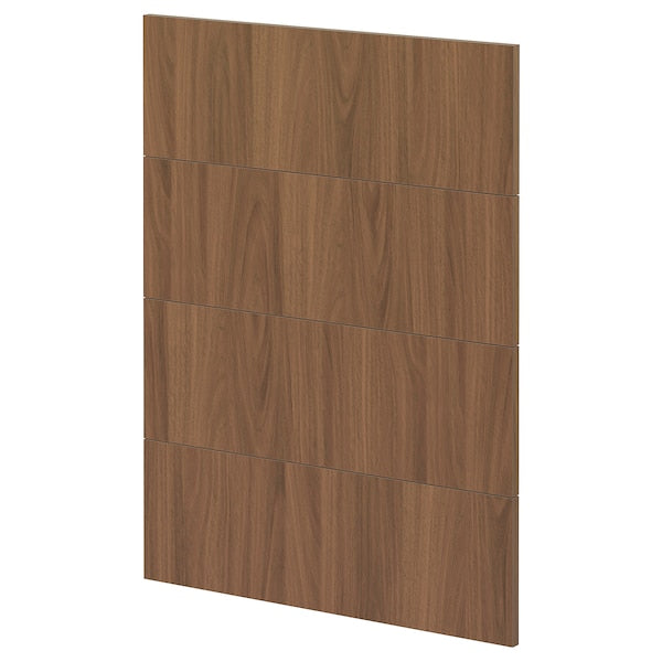 METOD - 4 fronts for dishwasher, Tistorp brown walnut effect, 60 cm