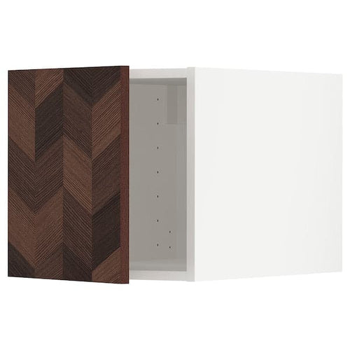 METOD - Top cabinet, white Hasslarp/brown patterned , 40x40 cm