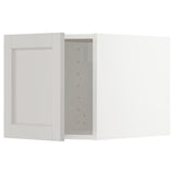 METOD top cabinet, white/Lerhyttan light grey, 40x40 cm