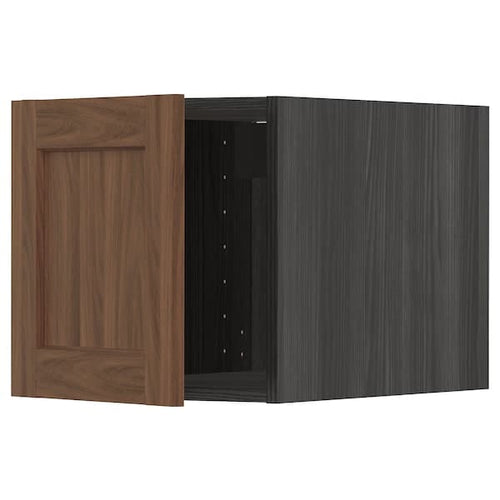 METOD - Top cabinet, black Enköping/brown walnut effect, 40x40 cm