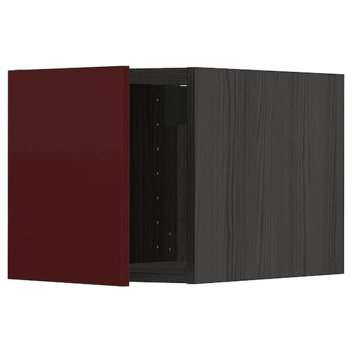 METOD - Top cabinet, black Kallarp/high-gloss dark red-brown , 40x40 cm