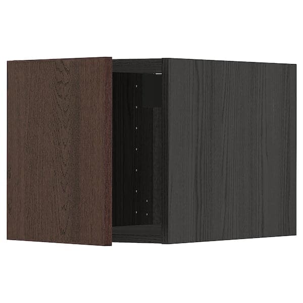 METOD - Top cabinet, black/Sinarp brown, 40x40 cm