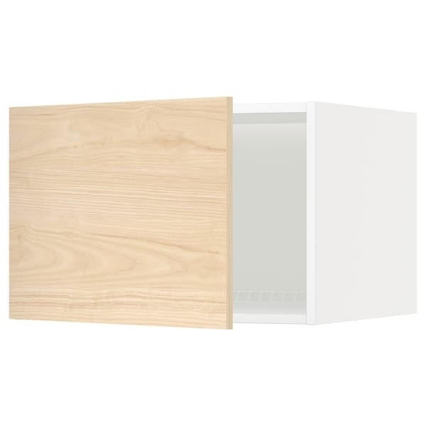 Ikea METOD - Top cabinet for fridge/freezer, white/Askersund light ash effect, 60x40 cm
