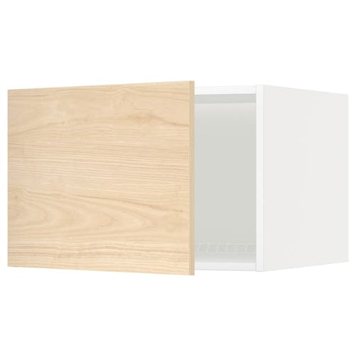 METOD - Top cabinet for fridge/freezer, white/Askersund light ash effect, 60x40 cm