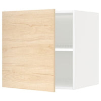 METOD - Top cabinet for fridge/freezer, white/Askersund light ash effect, 60x60 cm - best price from Maltashopper.com 89458444