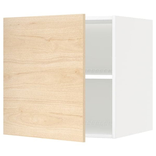 METOD - Top cabinet for fridge/freezer, white/Askersund light ash effect, 60x60 cm